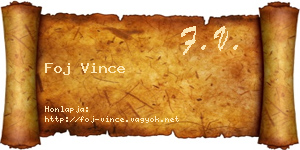 Foj Vince névjegykártya